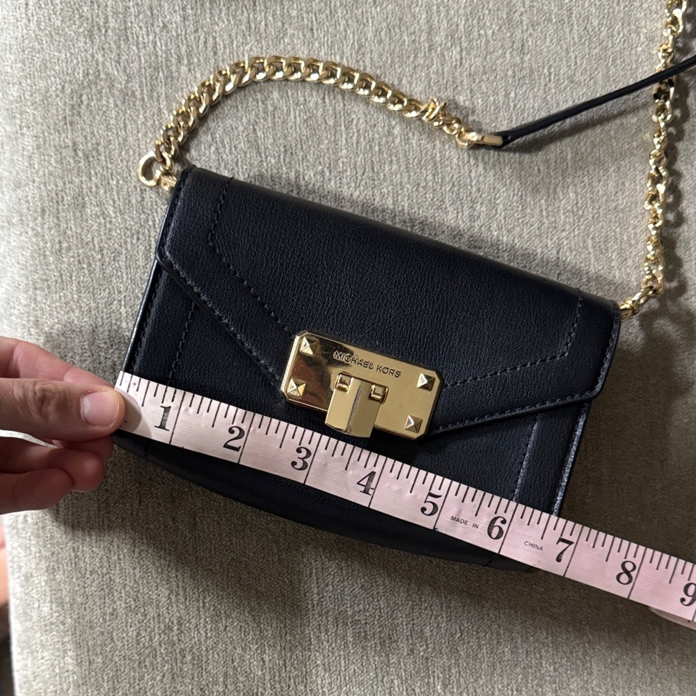 Michael Kors Black Mini Bag with Gold Chain